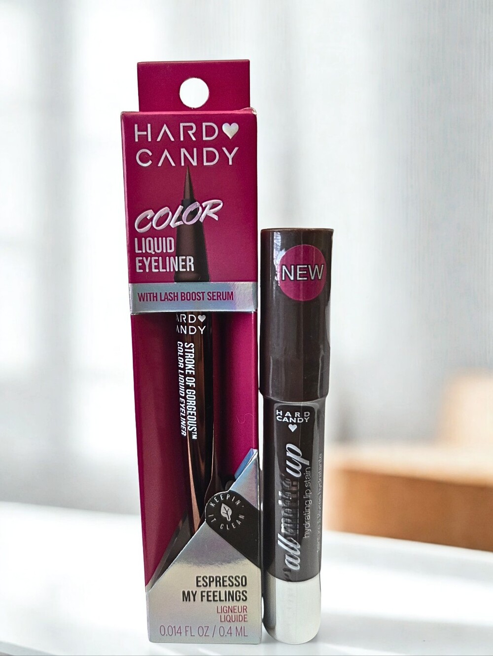 Hard Candy Makeup Duo NEW Espresso Eyeliner + Cuckoo for Cocoa Lip Stain